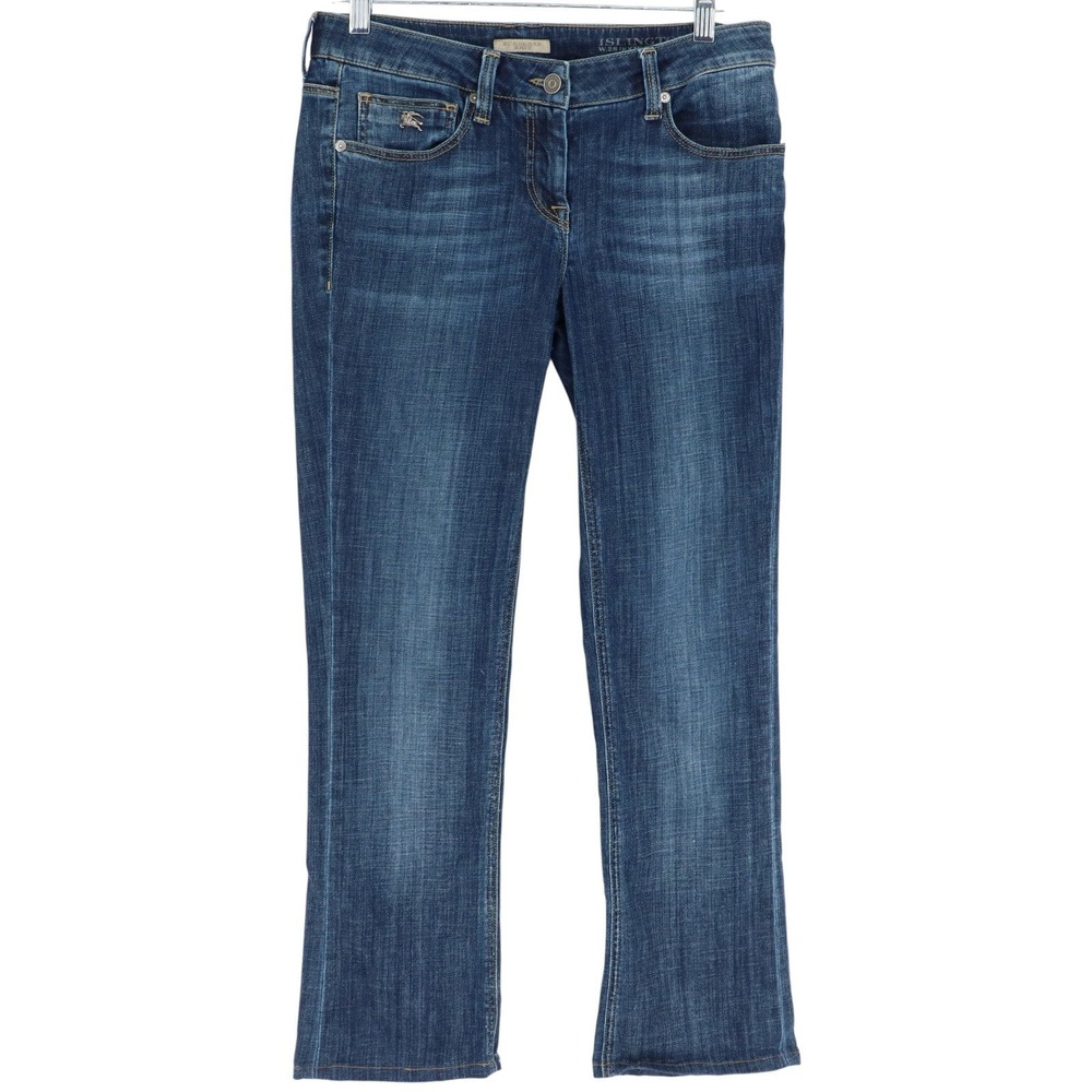 Burberry Brit Islington Boot Leg Jeans Womens Size 28 Dark Wash Blue Denim - Picture 1 of 11